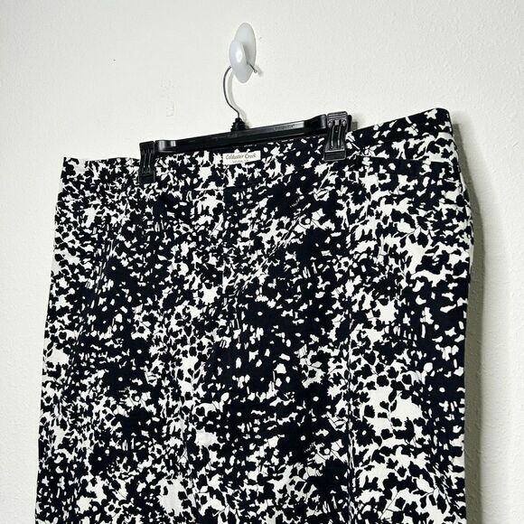 Coldwater Creek Black White Floral Print Natural Print Capri Pants Plus Size 22 - Picture 2 of 9